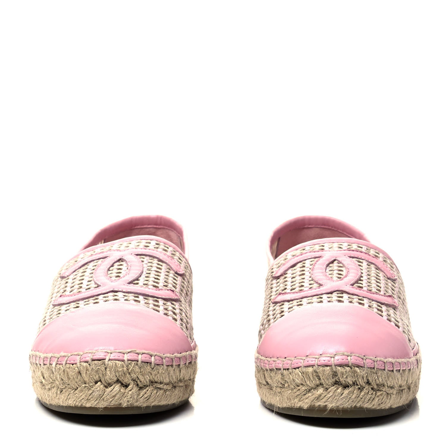 Chanel Mesh Lambskin CC Espadrilles 41 Light Pink Beige 2 of 7
