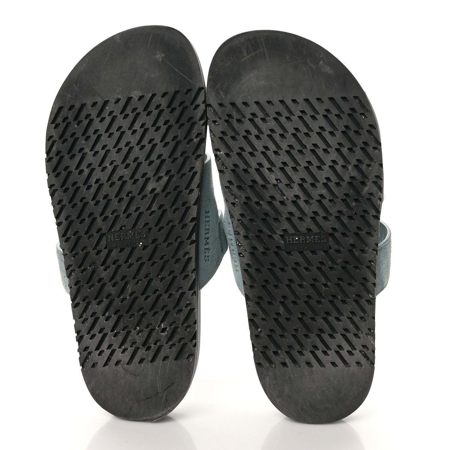 Hermes Suede Goatskin Womens Chypre Sandals 37.5 Vert d'eau 6 of 11
