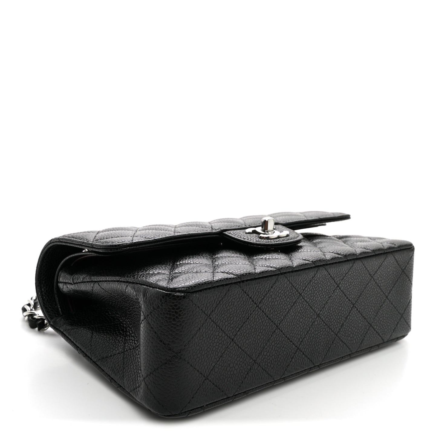 Caviar Quilted Small Double Flap Black