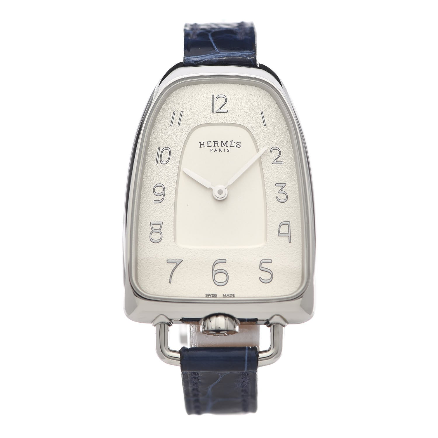 Hermes Stainless Steel Alligator 26mm Galop Quartz Watch Bleu Saphir 1 of 7