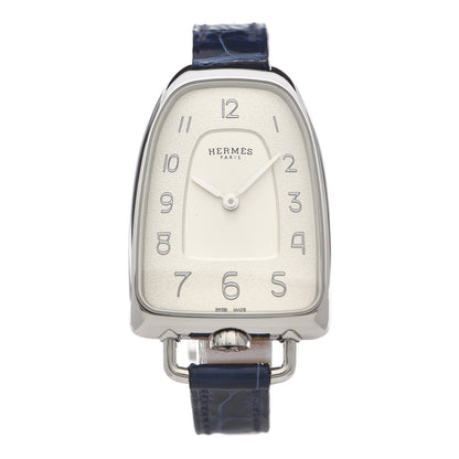 Hermes Stainless Steel Alligator 26mm Galop Quartz Watch Bleu Saphir 1 of 7