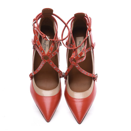 Valentino Garavani Nappa Love Latch 100mm Pumps 37.5 Deep Coral Poudre 5 of 9