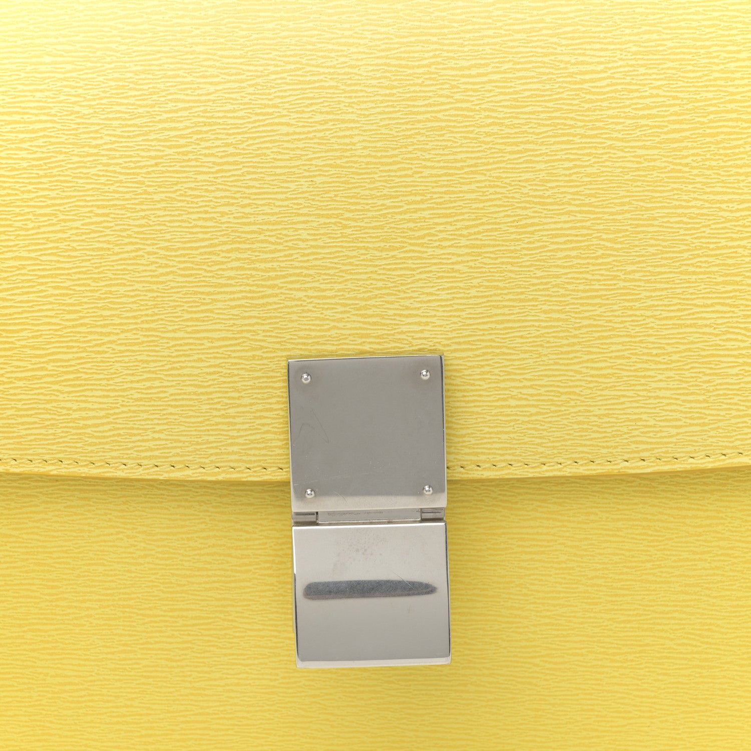 Celine Liege Calfskin Medium Classic Box Flap Bag Fluo Yellow 8 of 12