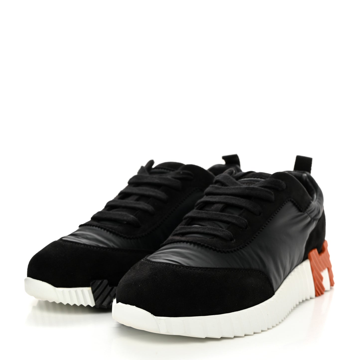 Parachute Fabric Suede Goatskin Womens Bouncing Sneakers 38 Black