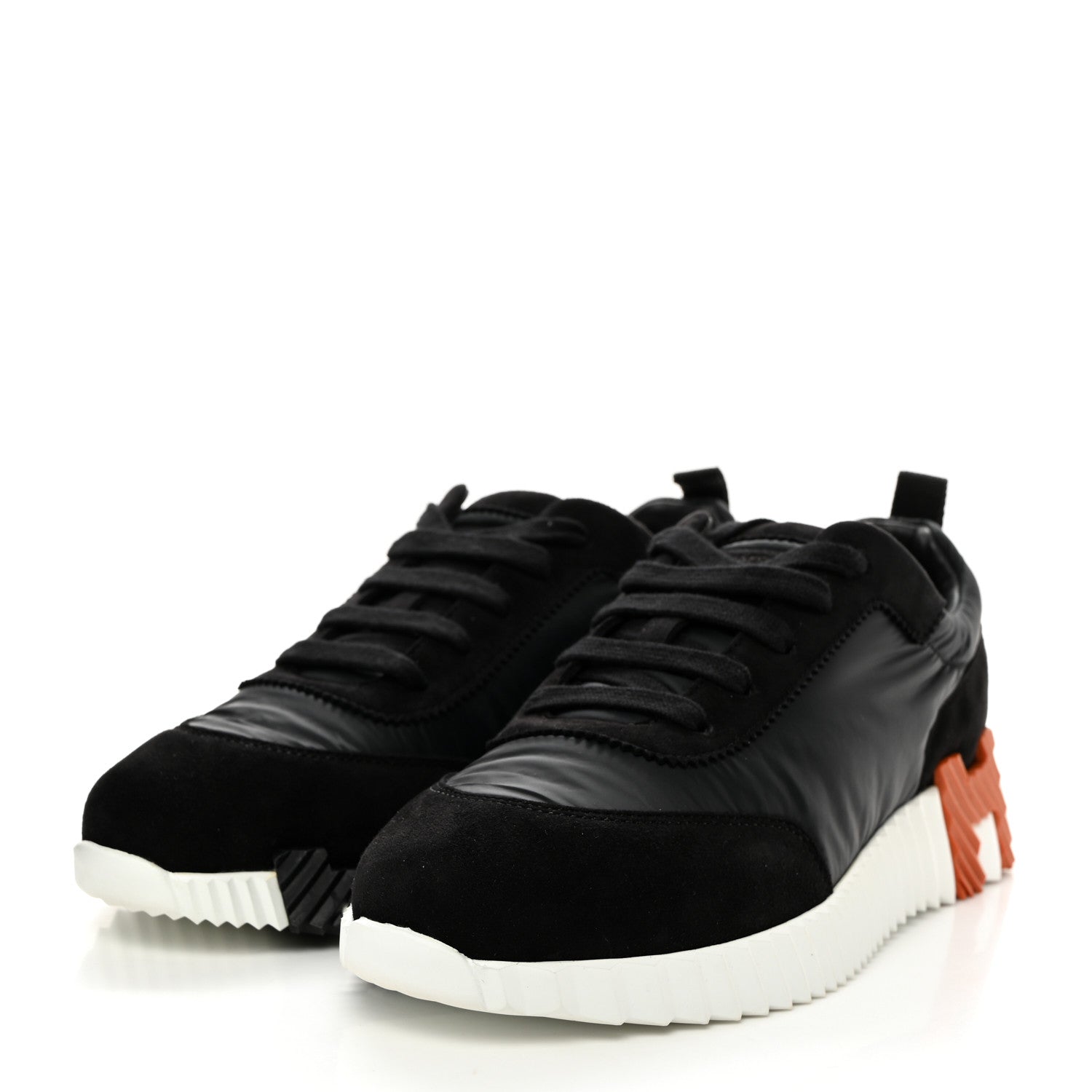 Hermes Parachute Fabric Suede Goatskin Womens Bouncing Sneakers 38 Black 3 of 8