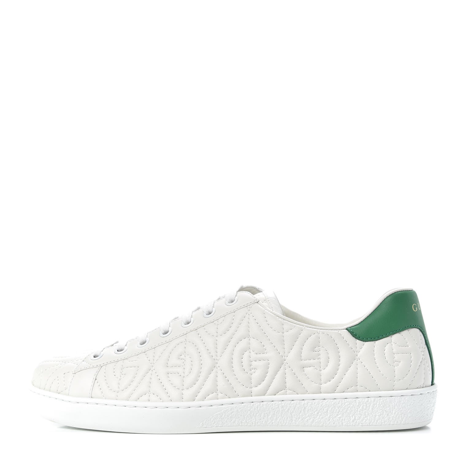 Gucci Nappa G Rhombus Mens Ace Sneakers 8 Great White Green 1 of 9