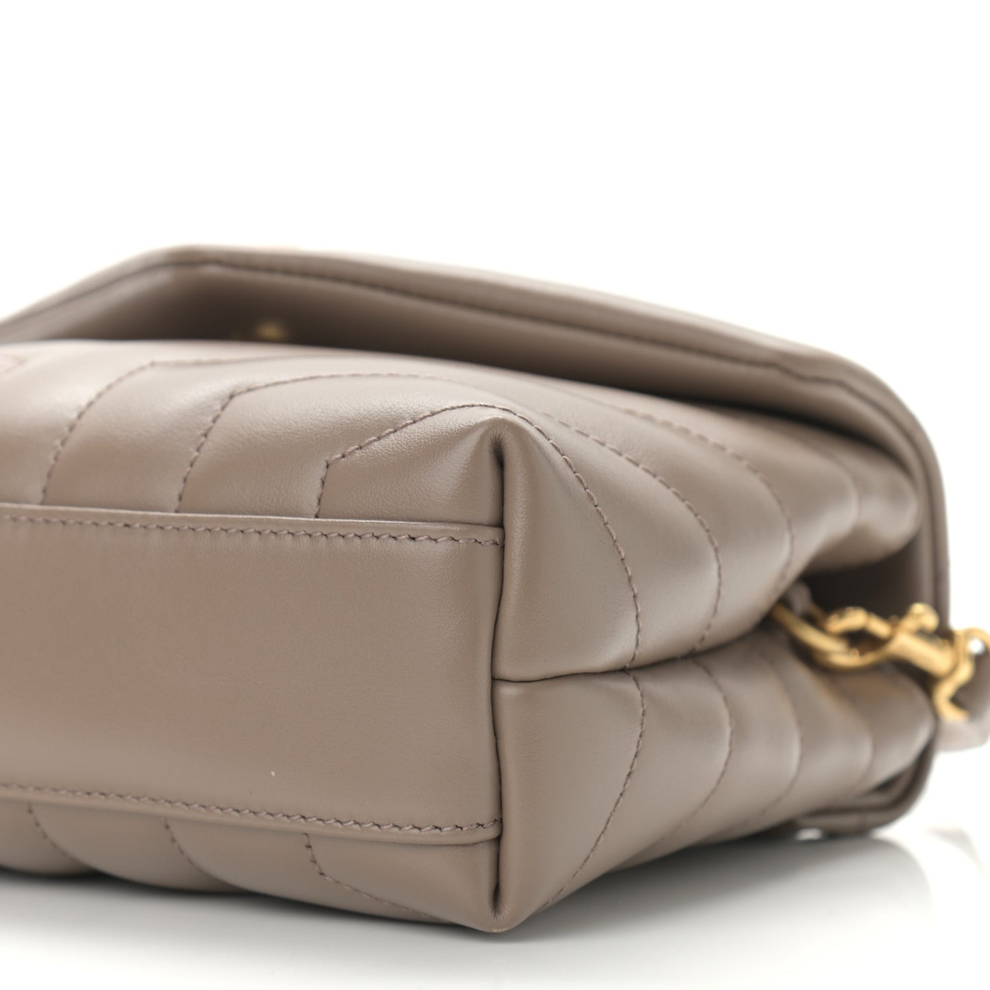 Calfskin Y Quilted Monogram Toy Loulou Crossbody Bag Taupe