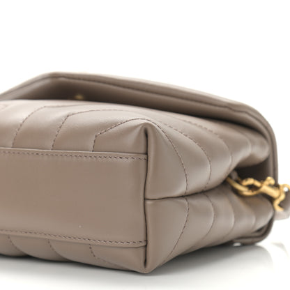 Saint Laurent Calfskin Y Quilted Monogram Toy Loulou Crossbody Bag Taupe 10 of 11