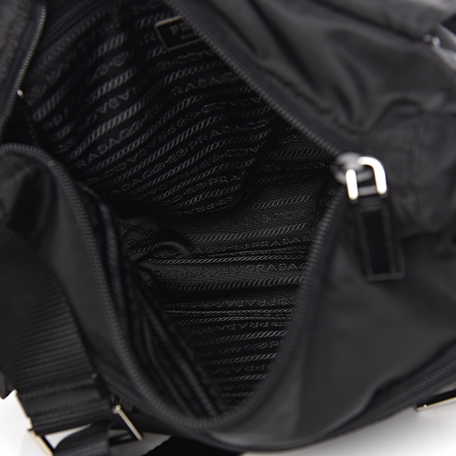 Prada Nylon Vela Messenger Bag Black 5 of 10