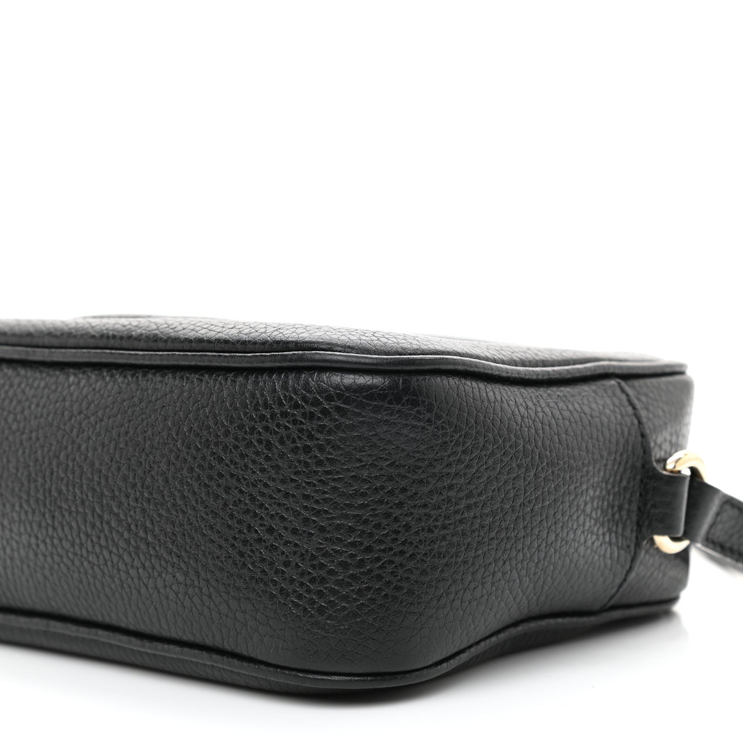 Pebbled Calfskin Small Soho Disco Bag Black