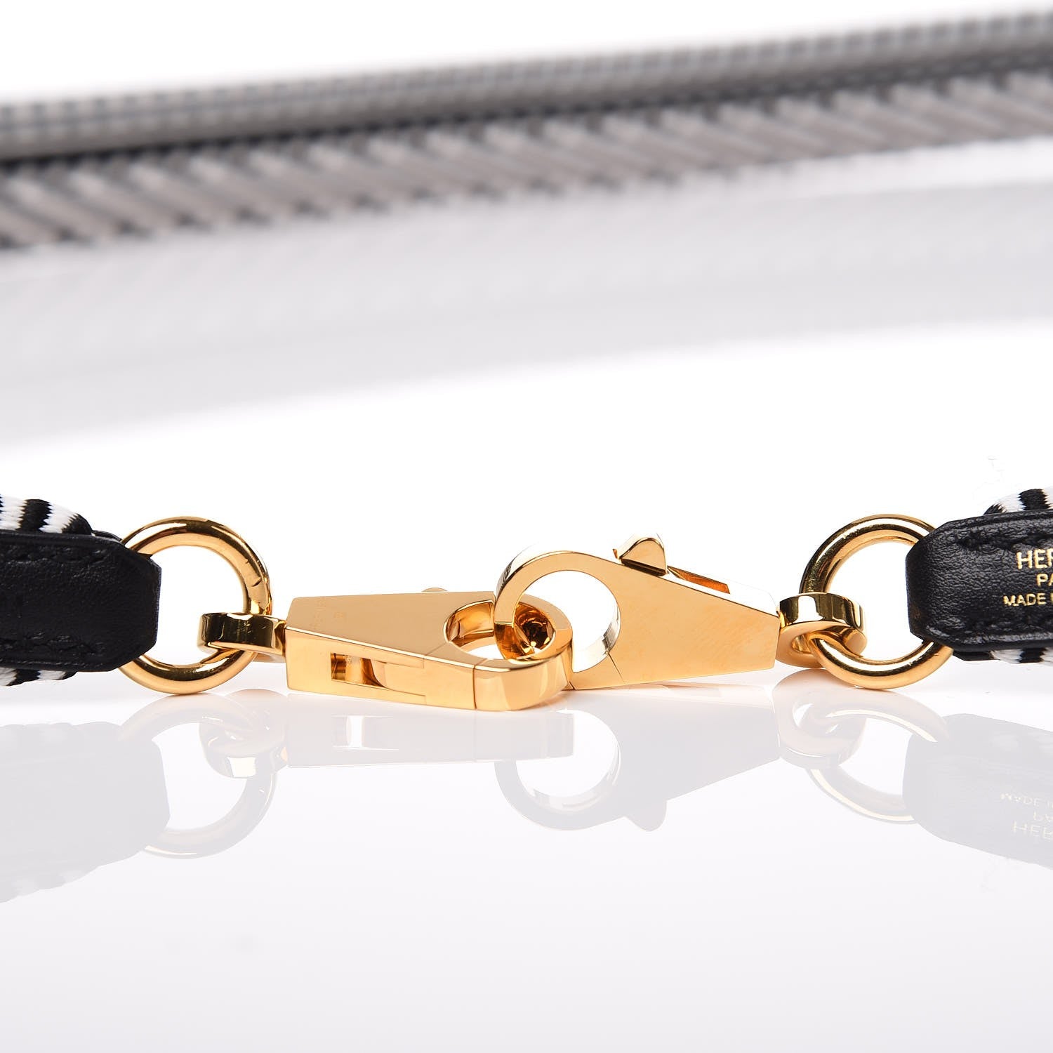 Hermes Toile Swift 25mm Sangle Cavale Shoulder Strap Black Ecru 3 of 5