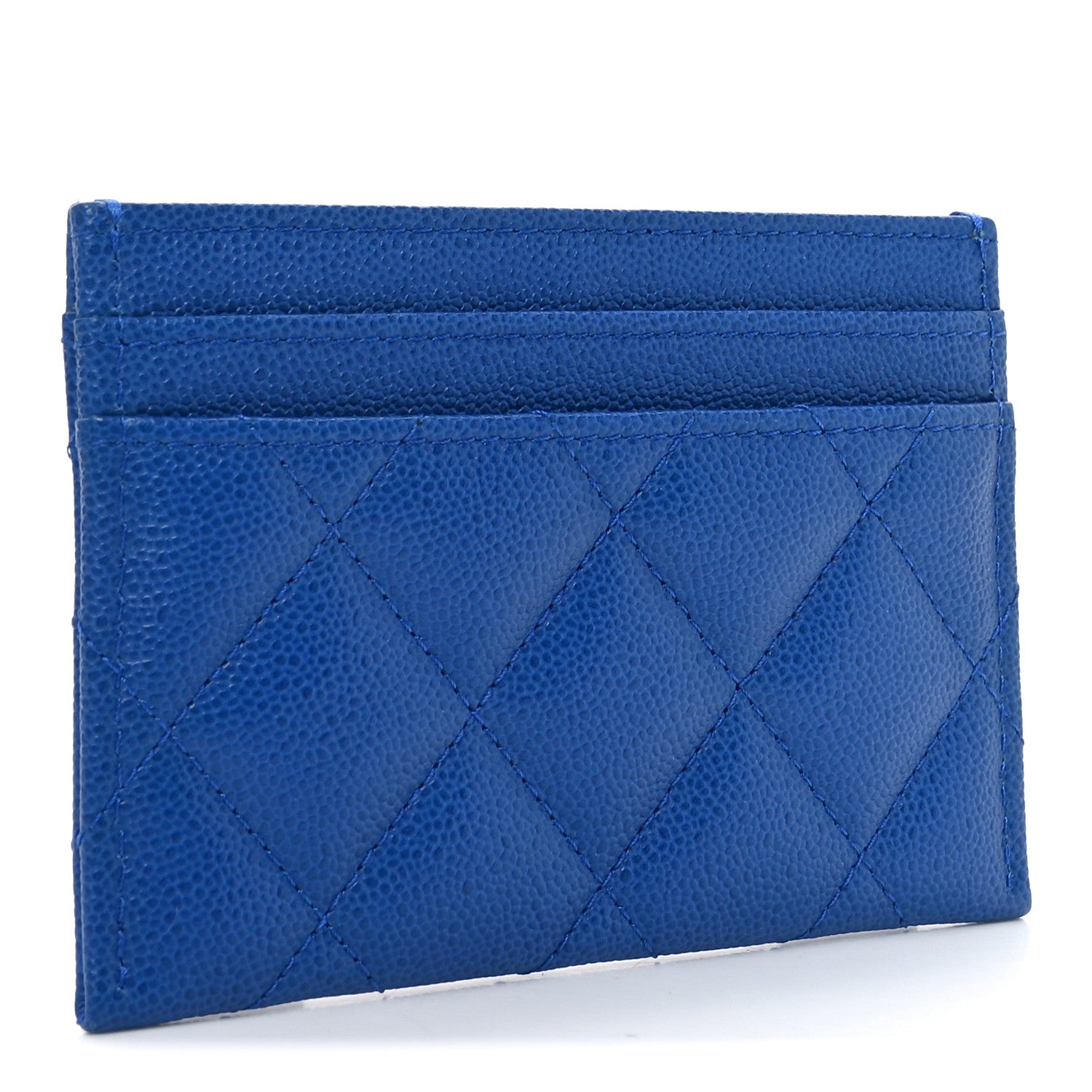 Chanel Caviar Quilted Studded CC Card Holder Dark Blue 2 of 8