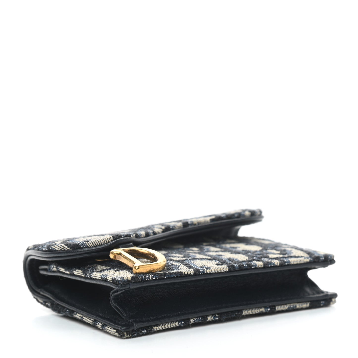 Oblique Saddle Card Holder Blue