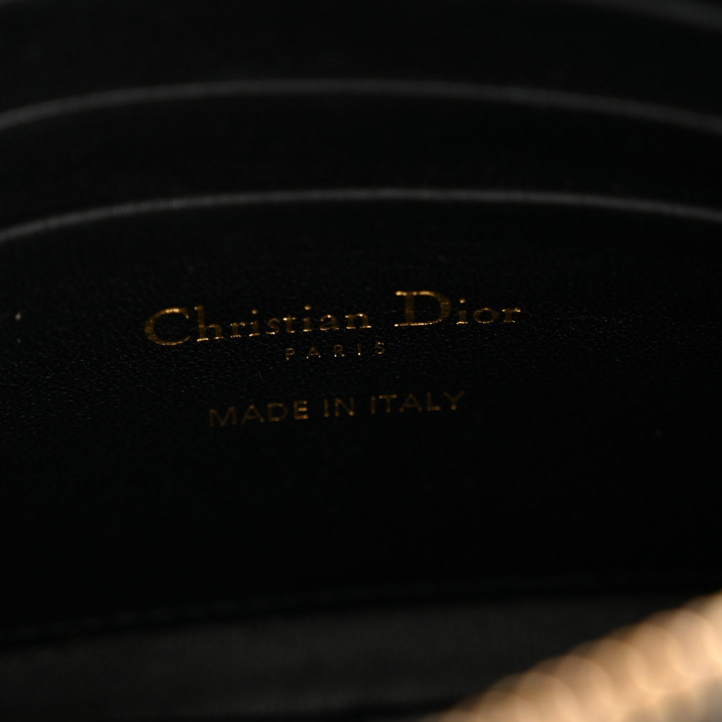 Supple Calfskin Cannage Caro Pouch With Chain  Black