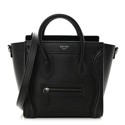 Celine Drummed Calfskin Nano Luggage Black 1 of 17