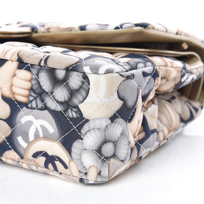 Chanel Nylon Quilted Medium Cat Emoticon Double Flap Navy Gold 10 of 12