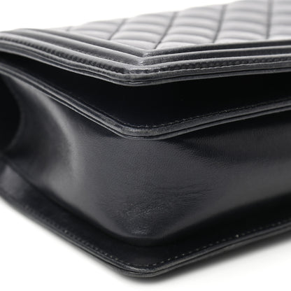 Chanel Lambskin Quilted Boy Flap Clutch Black 10 of 11