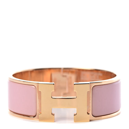 Hermes Enamel Wide Clic Clac H Bracelet PM Rose Nacarat 1 of 7