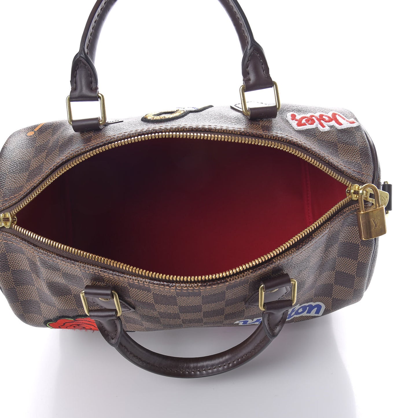 Damier Ebene Patches Speedy Bandouliere 30