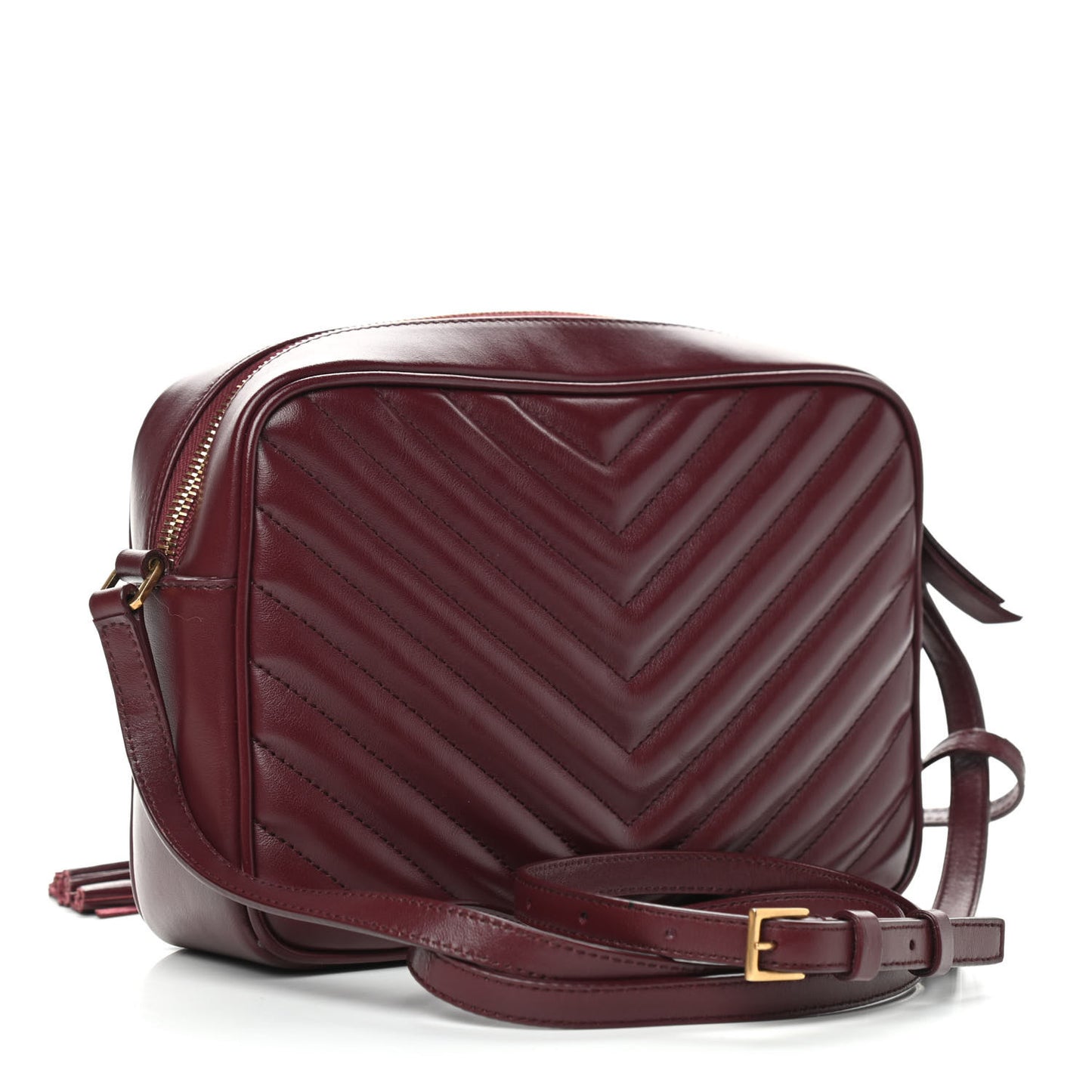 Calfskin Matelasse Monogram Lou Camera Bag Dark Legion Red