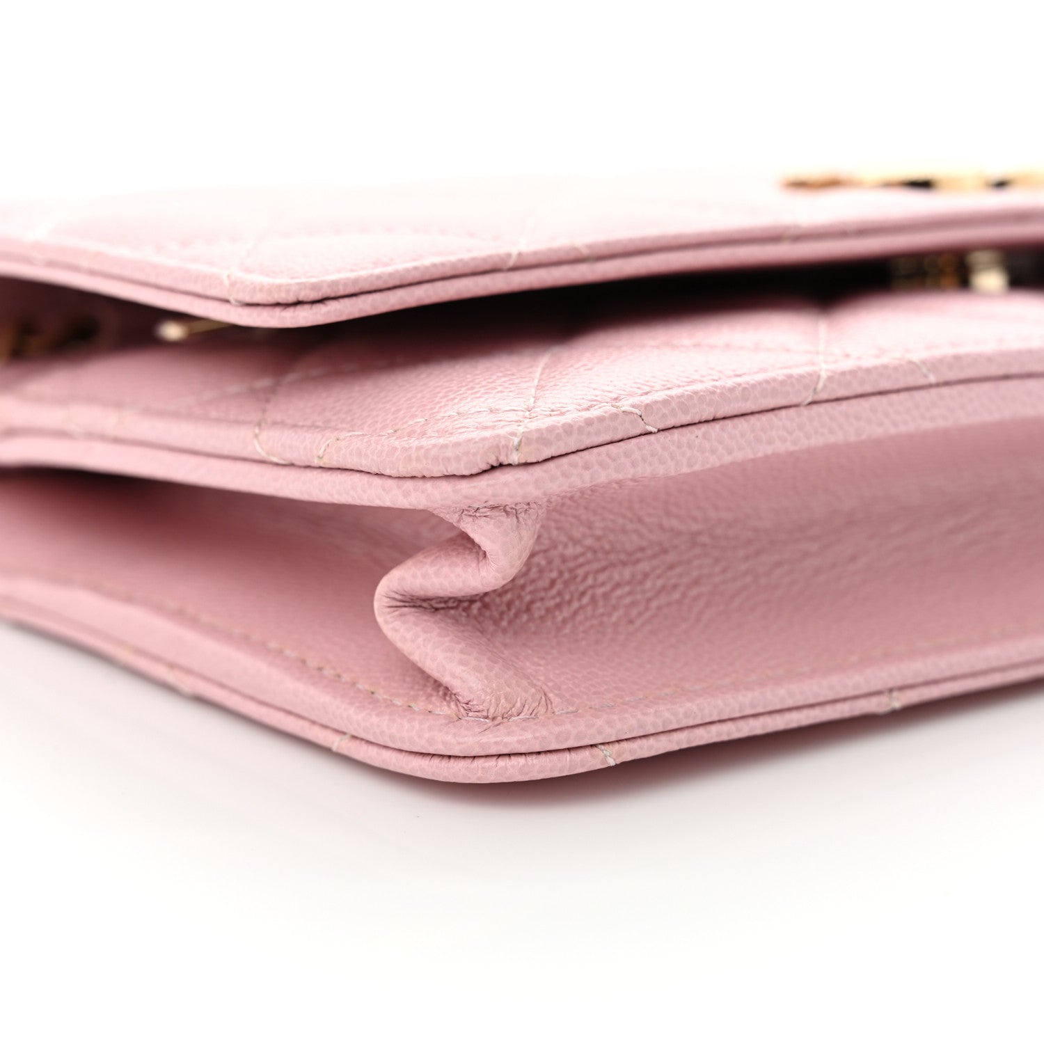 Chanel Caviar Quilted Studded CC Wallet on Chain WOC Light Pink 10 of 12