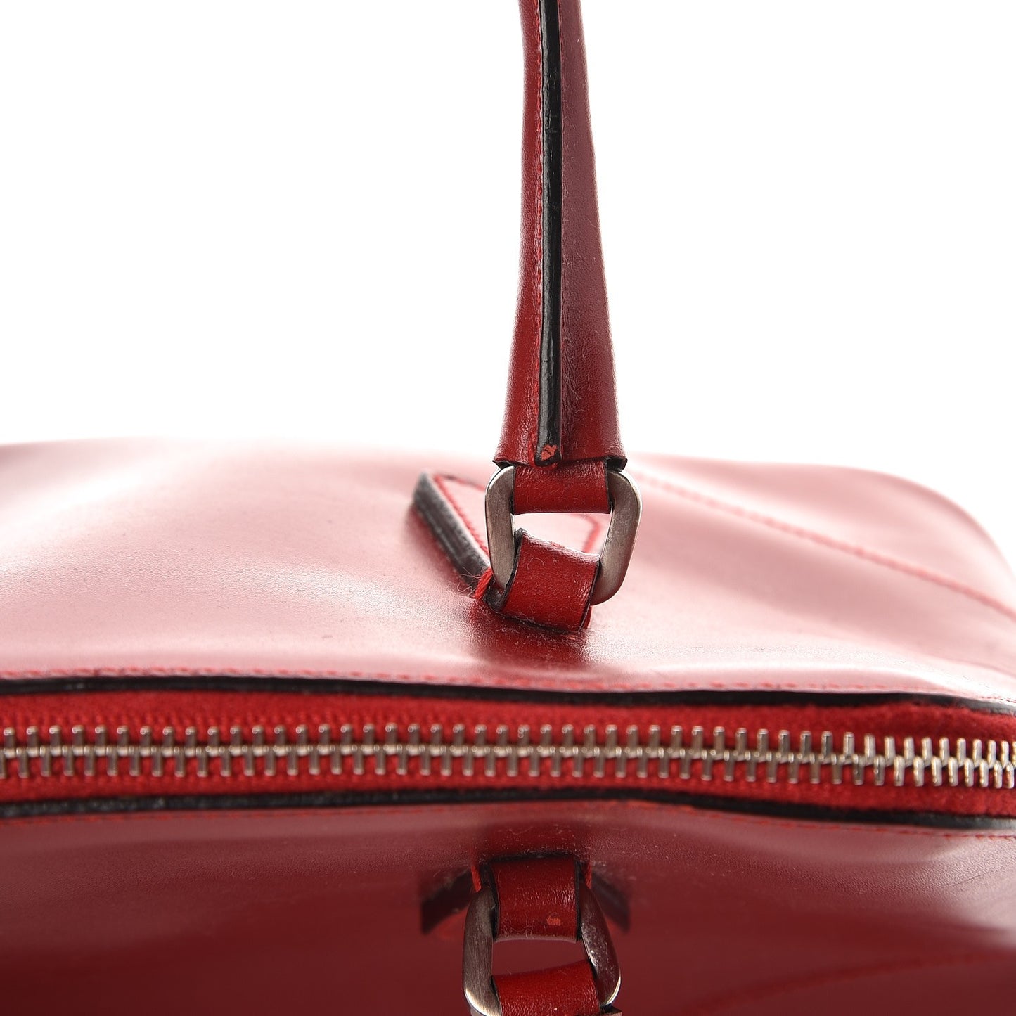 Box Calfskin Mini Frame Bowler Rosso