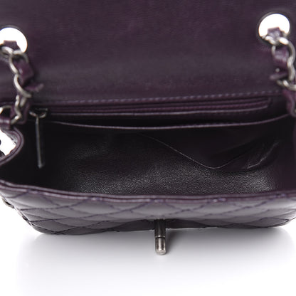 Chanel Washed Caviar Quilted Mini Square Flap Dark Purple 5 of 11