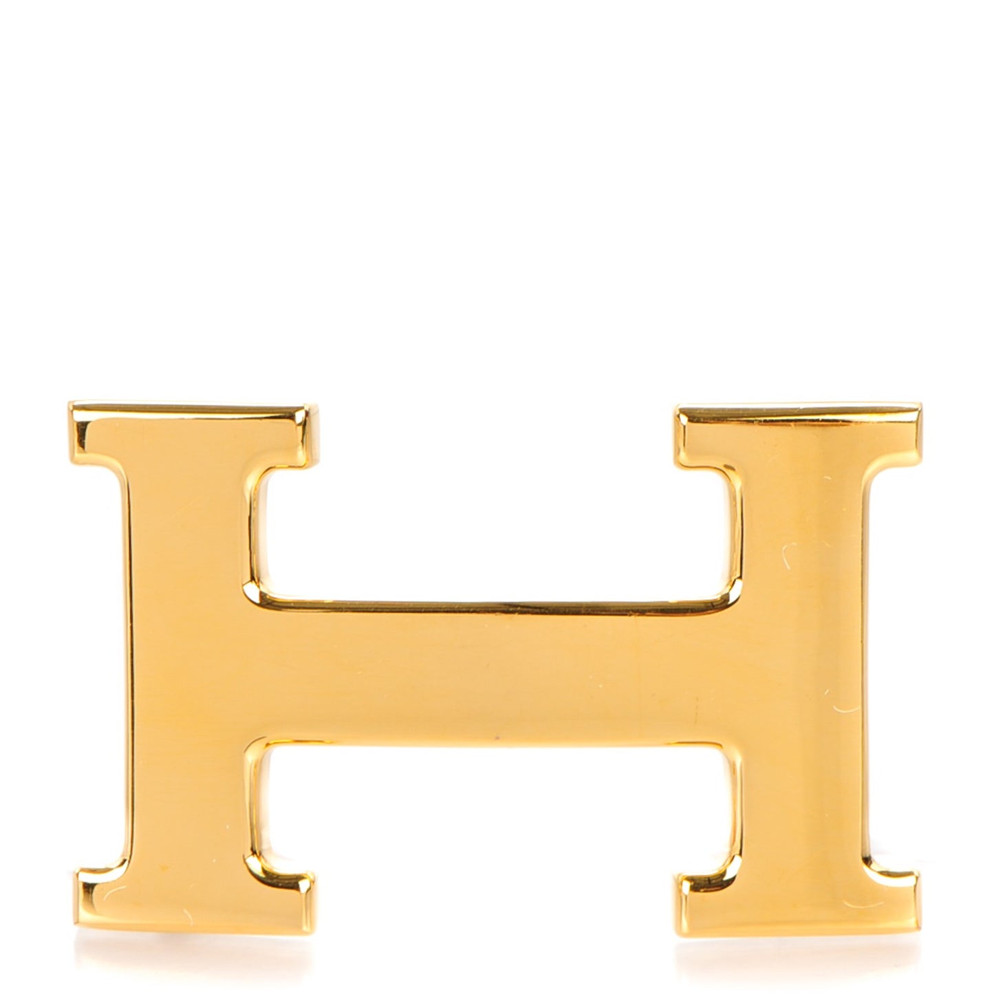 Polished 32mm H Belt Buckle Gold