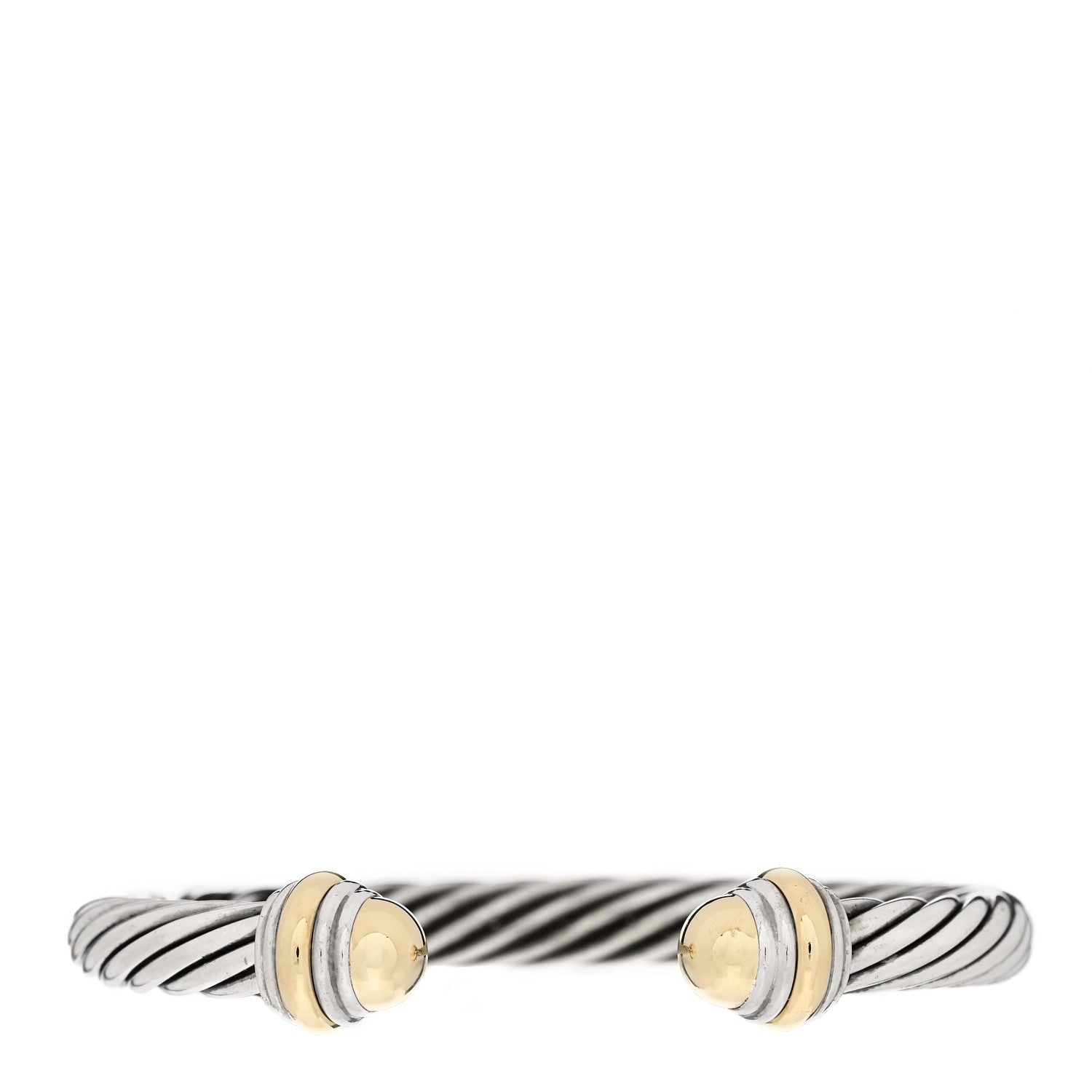 David Yurman Sterling Silver 14K Yellow Gold 7mm Cable Classics Bracelet 1 of 3