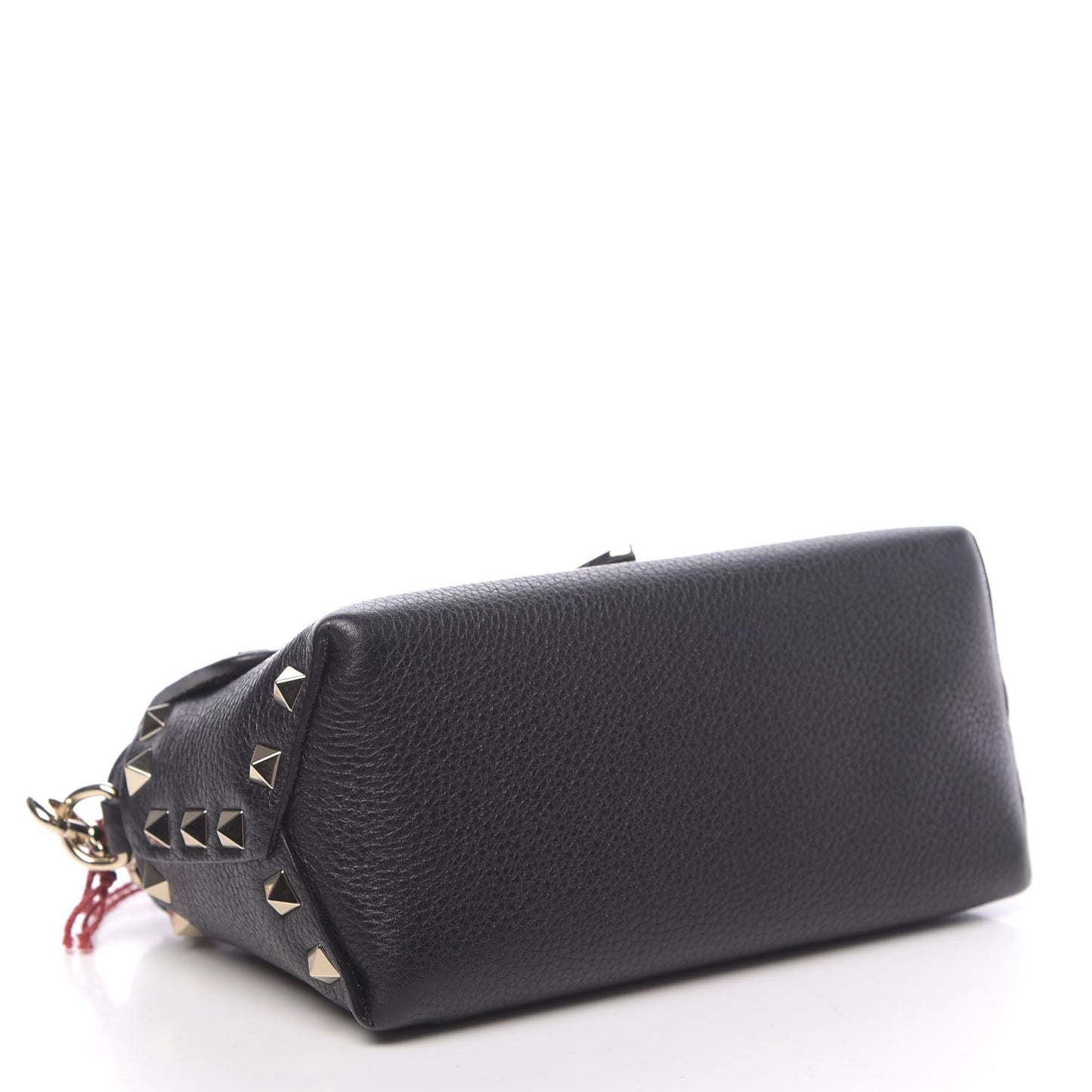 Pebbled Calfskin Mini Rockstud Crossbody Bag Black