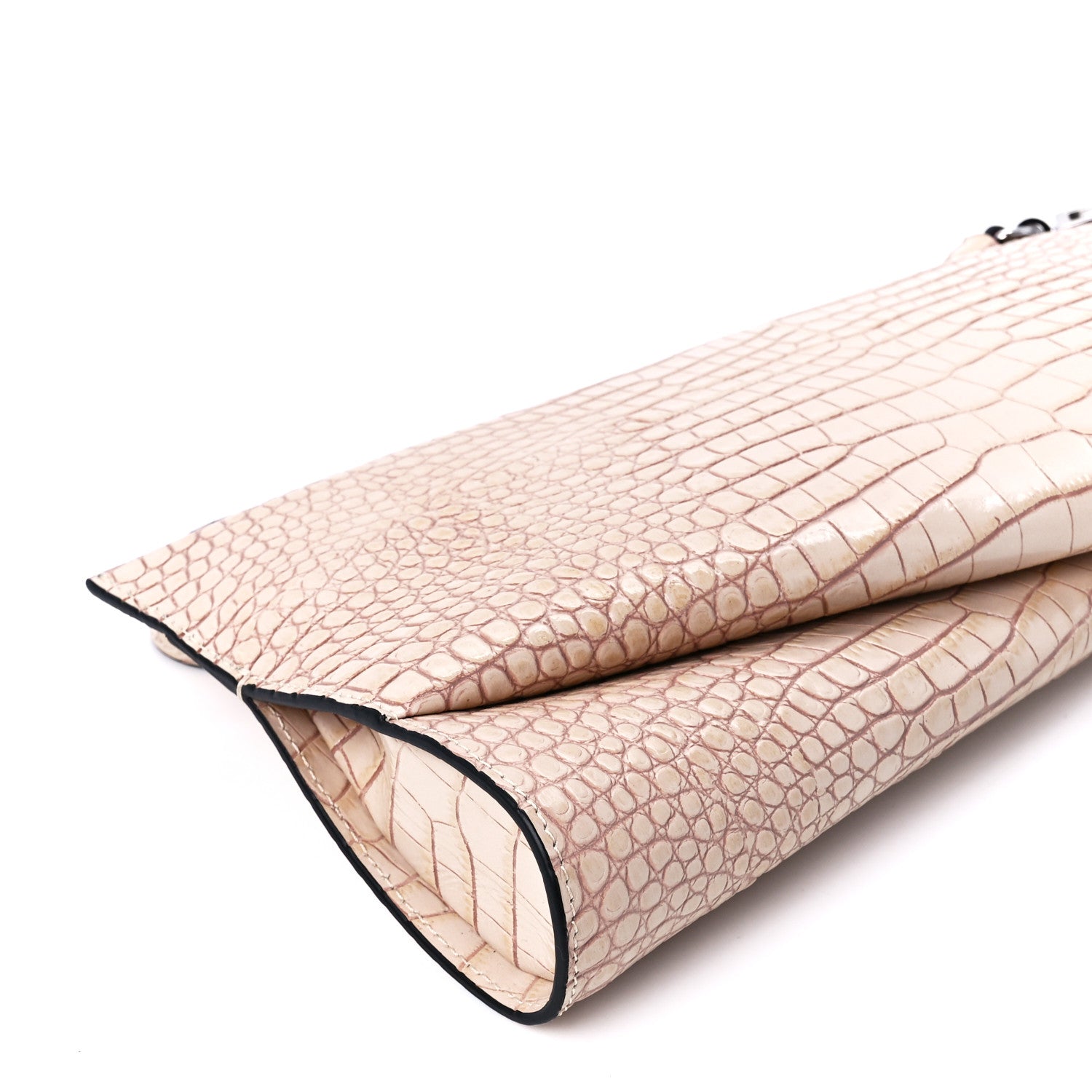 Christian Louboutin Loubitwist Crocodile Embossed Clutch Leche 9 of 10