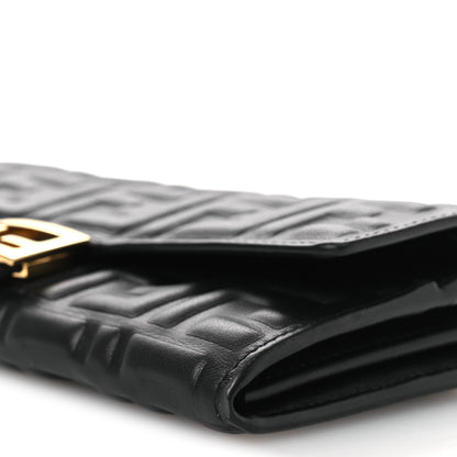 Fendi Nappa Matisse FF Embossed Continental Wallet Black 10 of 12