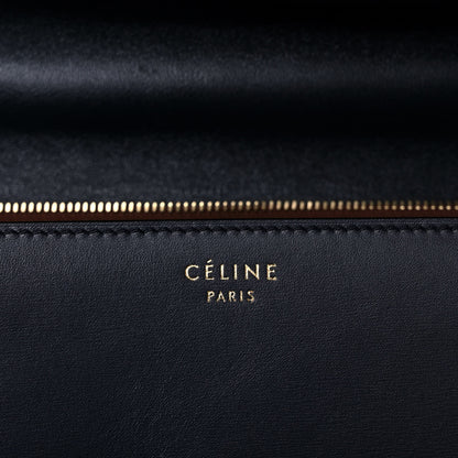 Celine Box Calfskin Medium Classic Box Flap Bag Navy Tan 6 of 12