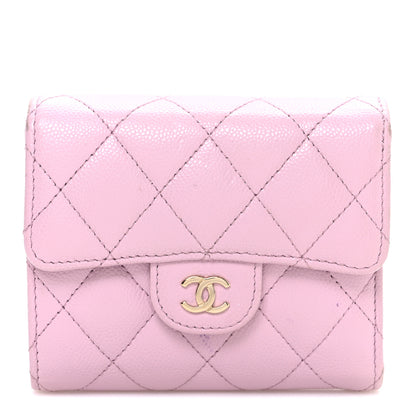 Chanel Caviar Quilted Compact Flap Wallet Light Pink 1 of 9