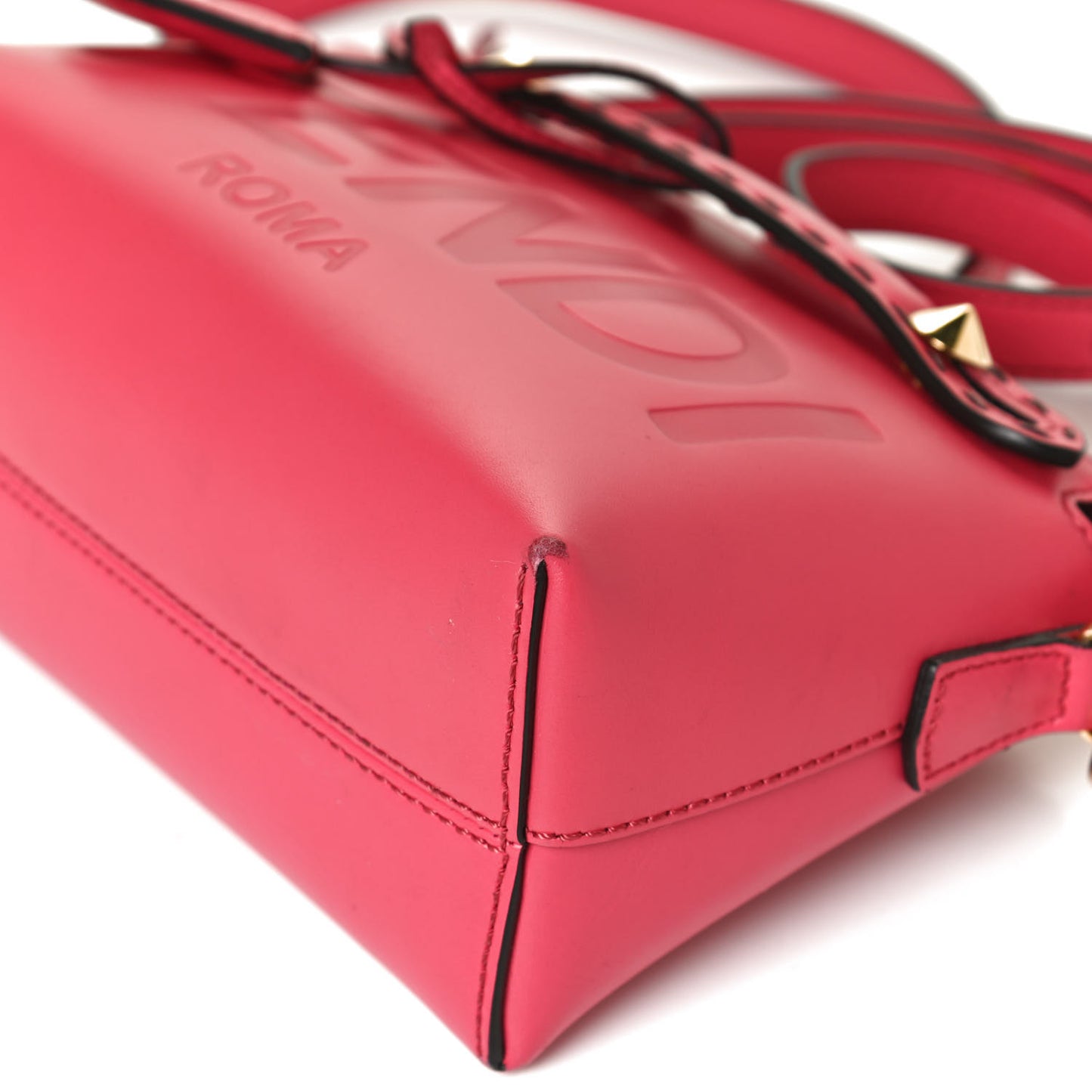 Vitello King Logo Embossed Mini By The Way Boston Bag Lampone