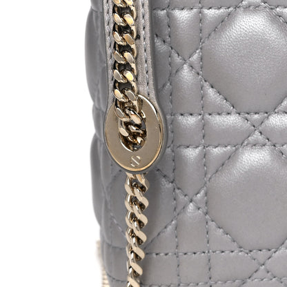 Christian Dior Metallic Lambskin Cannage Mini Lady Dior Grey 9 of 20