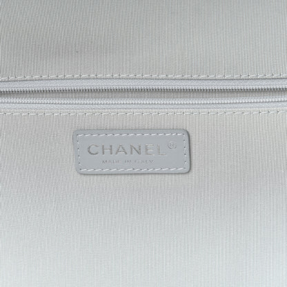Chanel Metallic Calfskin Quilted Large Airlines Round Trip Bowling Bag Silver 6 of 14