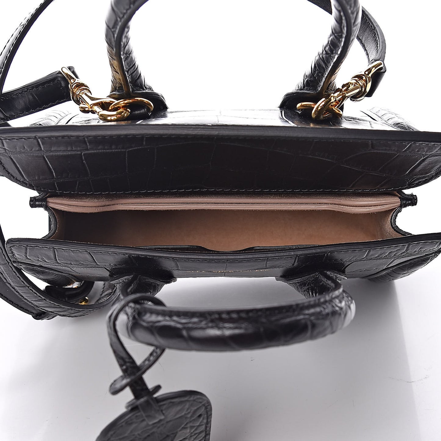 Calfskin Crocodile Embossed Mini Heroine 21 Black