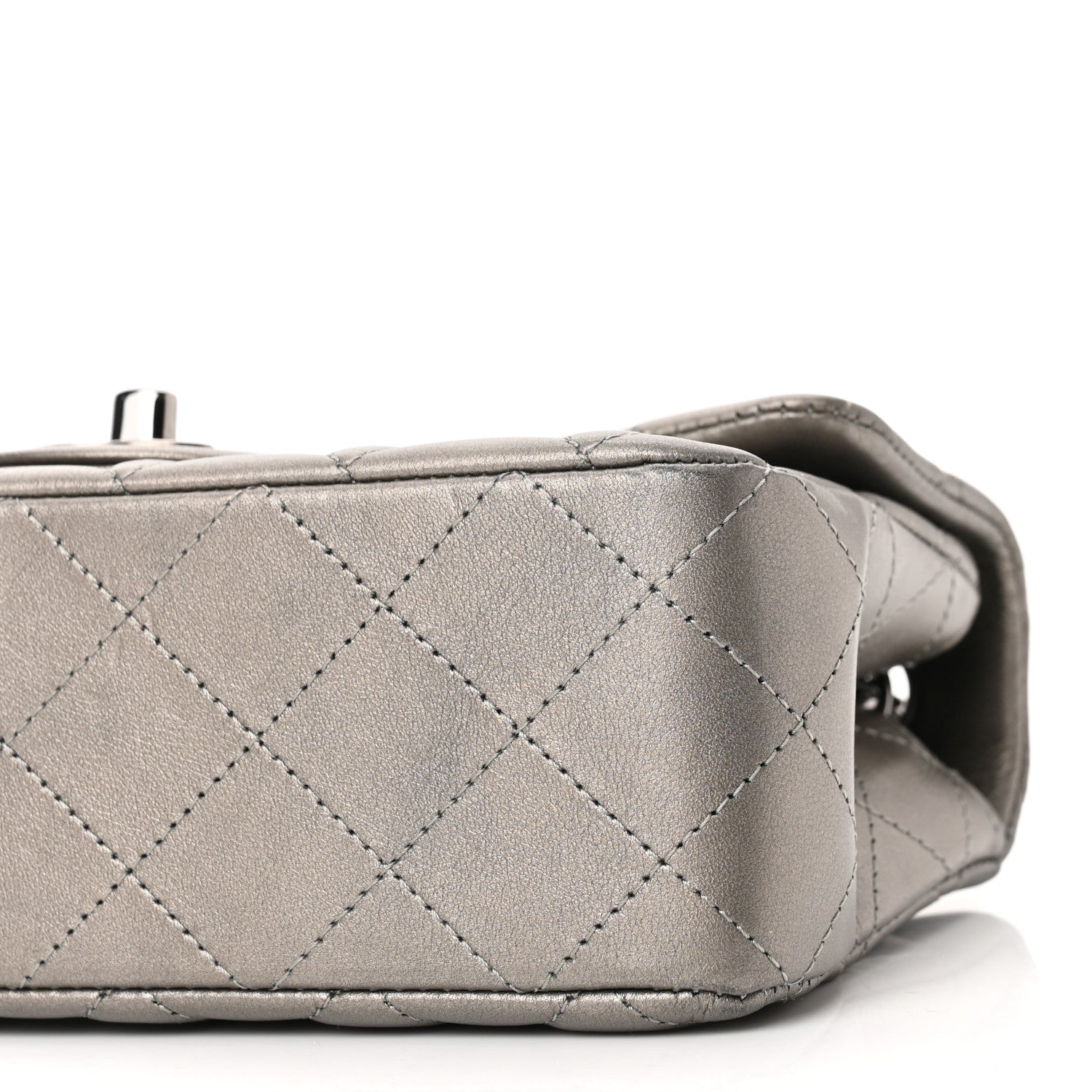 Chanel Metallic Calfskin Quilted Mini Rectangular Flap Ruthenium 10 of 10