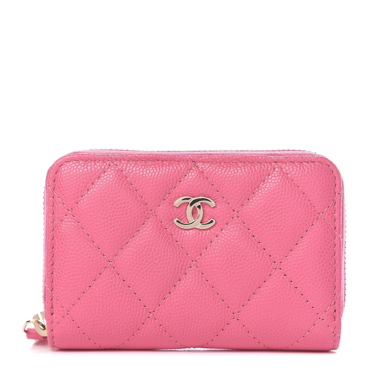 Chanel Caviar Quilted Zip Coin Purse Pink 1 of 8