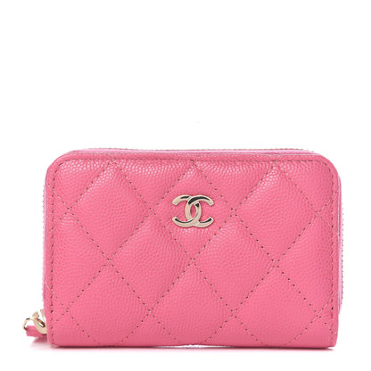 Chanel Caviar Quilted Zip Coin Purse Pink 1 of 8