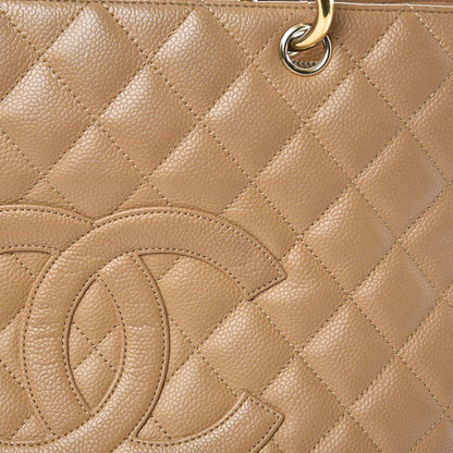 Chanel Caviar Quilted Grand Shopping Tote GST Beige 15 of 21