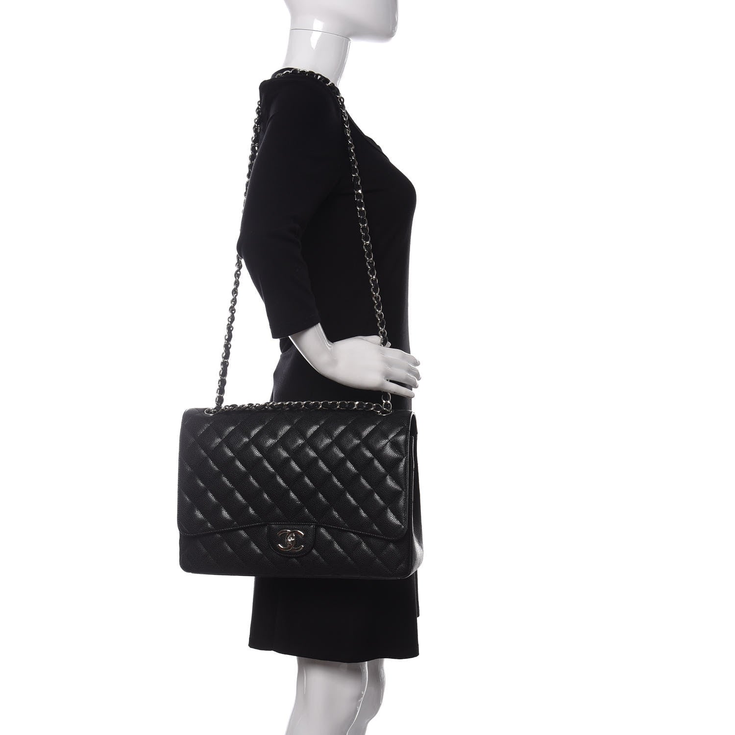 Chanel Caviar Quilted Maxi Double Flap Black 2 of 11