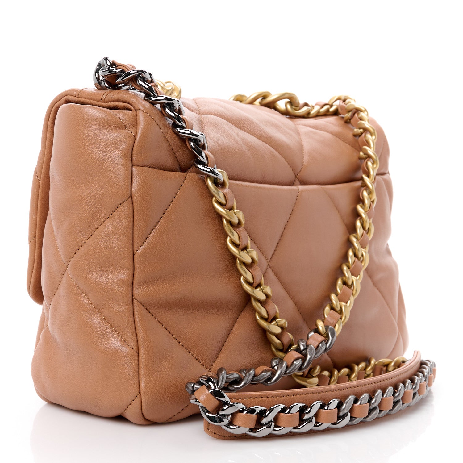 Chanel Lambskin Quilted Large Chanel 19 Flap Brown 2 of 11