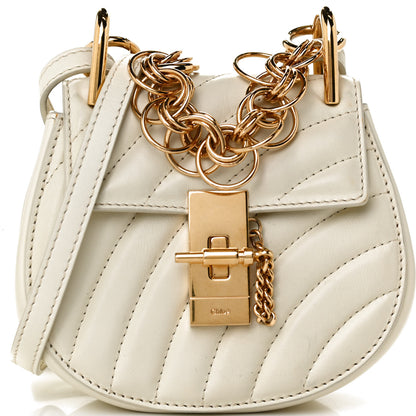 Chloe Calfskin Quilted Nano Drew Bijou Shoulder Bag Natural White 6 of 10