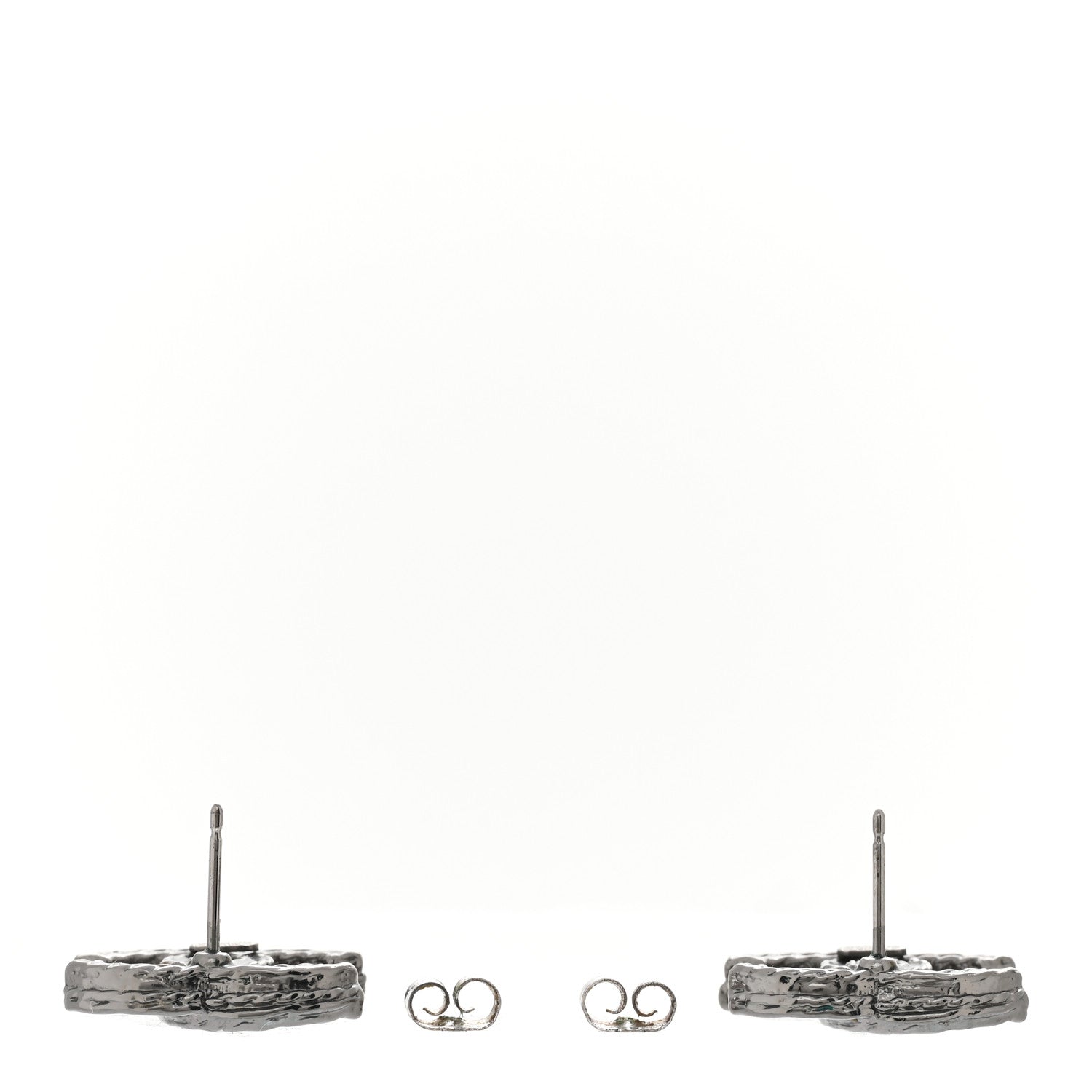 Chanel Ruthenium Crystal CC Earrings Black 3 of 4