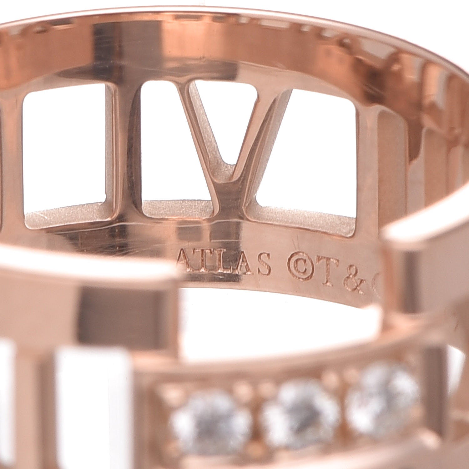 Tiffany 18K Rose Gold Diamond Open Atlas Ring 56 7.5 4 of 7
