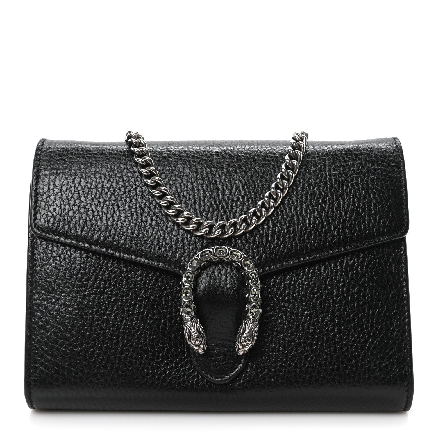 Gucci Calfskin Mini Dionysus Chain Wallet Black 1 of 9