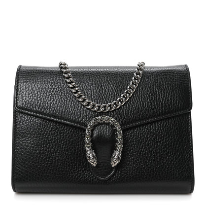 Gucci Calfskin Mini Dionysus Chain Wallet Black 1 of 9