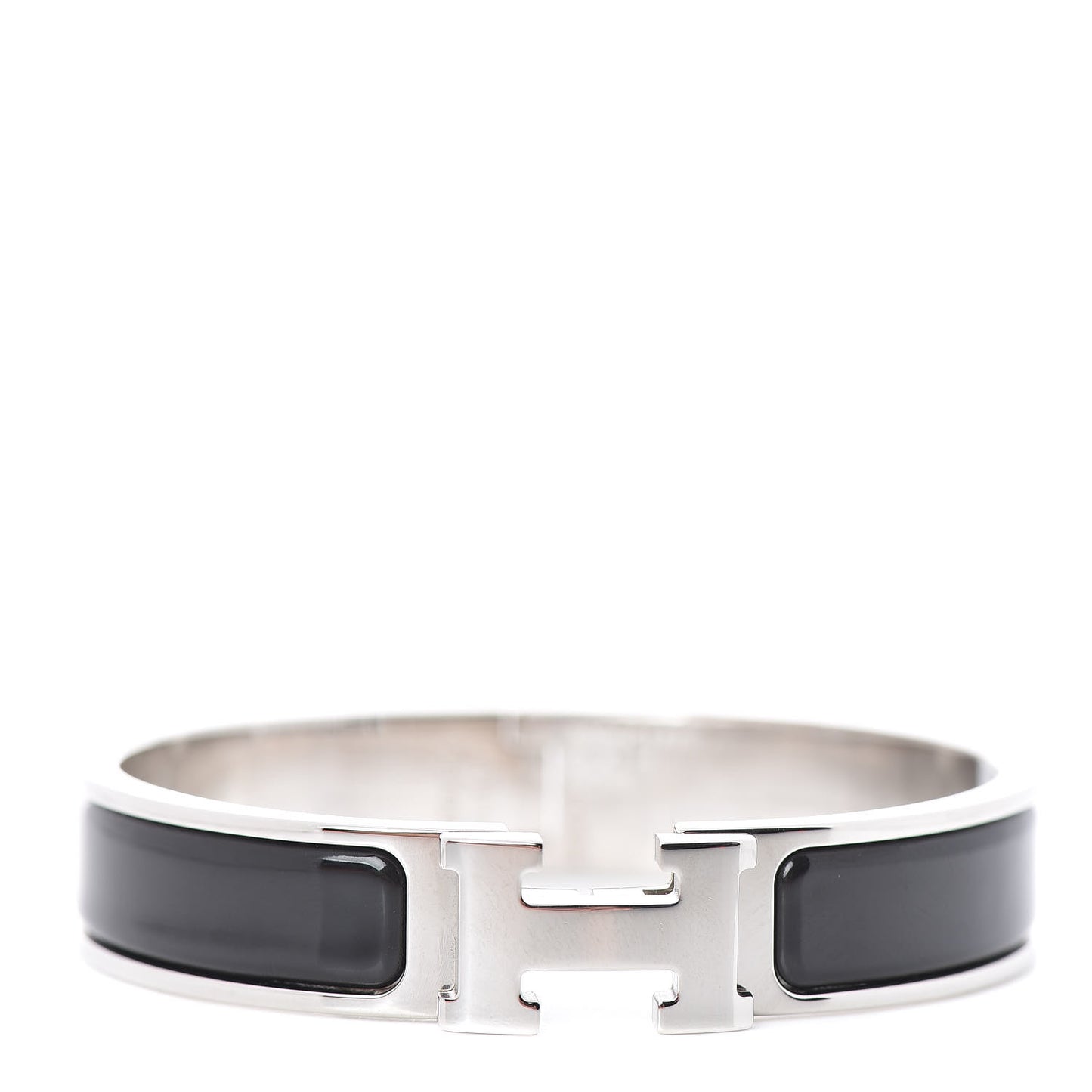 Enamel Narrow Clic Clac H Bracelet PM Black